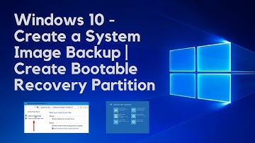 Windows 10 - Create a System Image Backup |  Create Bootable Recovery Partition