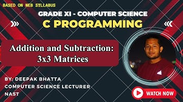 C Programming Tutorial: Addition and Subtraction 3x3 Matrices