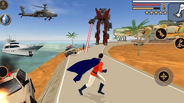 Vegas Crime Simulator (Red Super Hero Fight Red Car Robot) Alien Robot Machine - Android Gameplay HD