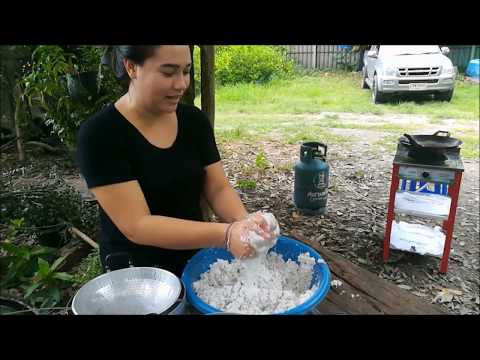 Coco oil (วิธีทำน้ำมันมะพร้าวสกัดร้อน )