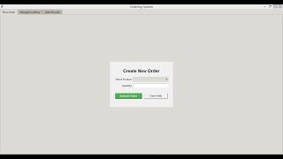 Ordering System Using Sqlite And Tkinter
