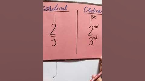 PVI MATHS LESSON # 24 DATED:11/06/2020  TOPIC: ORDINAL & CARDINAL NUMBERS
