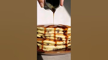 Fluffy choc chip pancakes! #shorts #fluffypancakes #pancakes