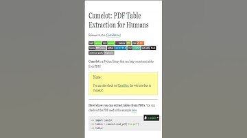 Tabula Vs Camelot - Extract Tables From PDFs  #python #code #technology #chatgpt #shorts #tables