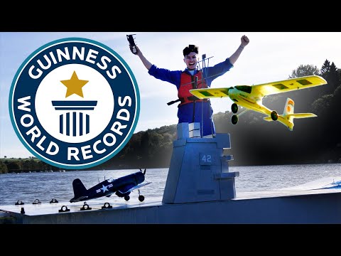 First Remote Control (RC) Plane Landing On RC Aircraft Carrier - Guinness World Records