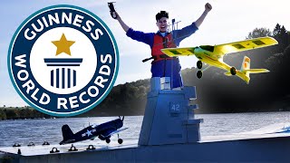 First Remote Control (RC) Plane Landing On RC Aircraft Carrier - Guinness World Records