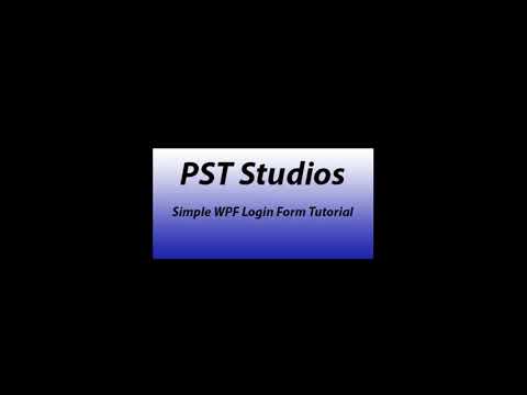 C#/WPF Tutorial - Create Simple Login Form (WPF)