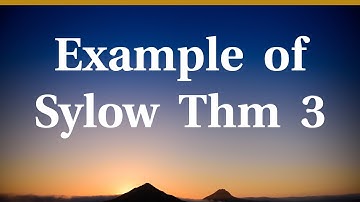 Example of 3rd Sylow theorem