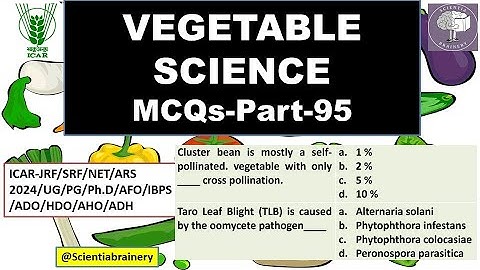Vegetable Science-ICAR/ASRB(Part-95) #aho #jrfhorticulture  #icarnet #jrf2024 #ASRBNET2024 #net2024
