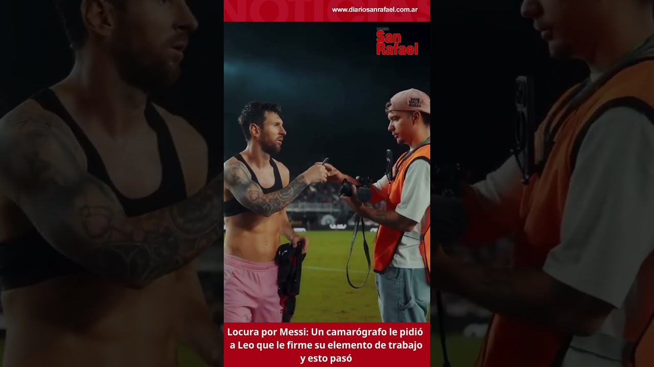 Locura por Messi Un camarógrafo le pidió a Leo que le firme su elemento de trabajo y esto pasó