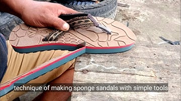 How To Make Hawai Slippers | Technique of making sponge sandals with simple tools
