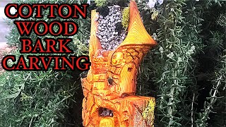 Cotton Wood Bark Carving