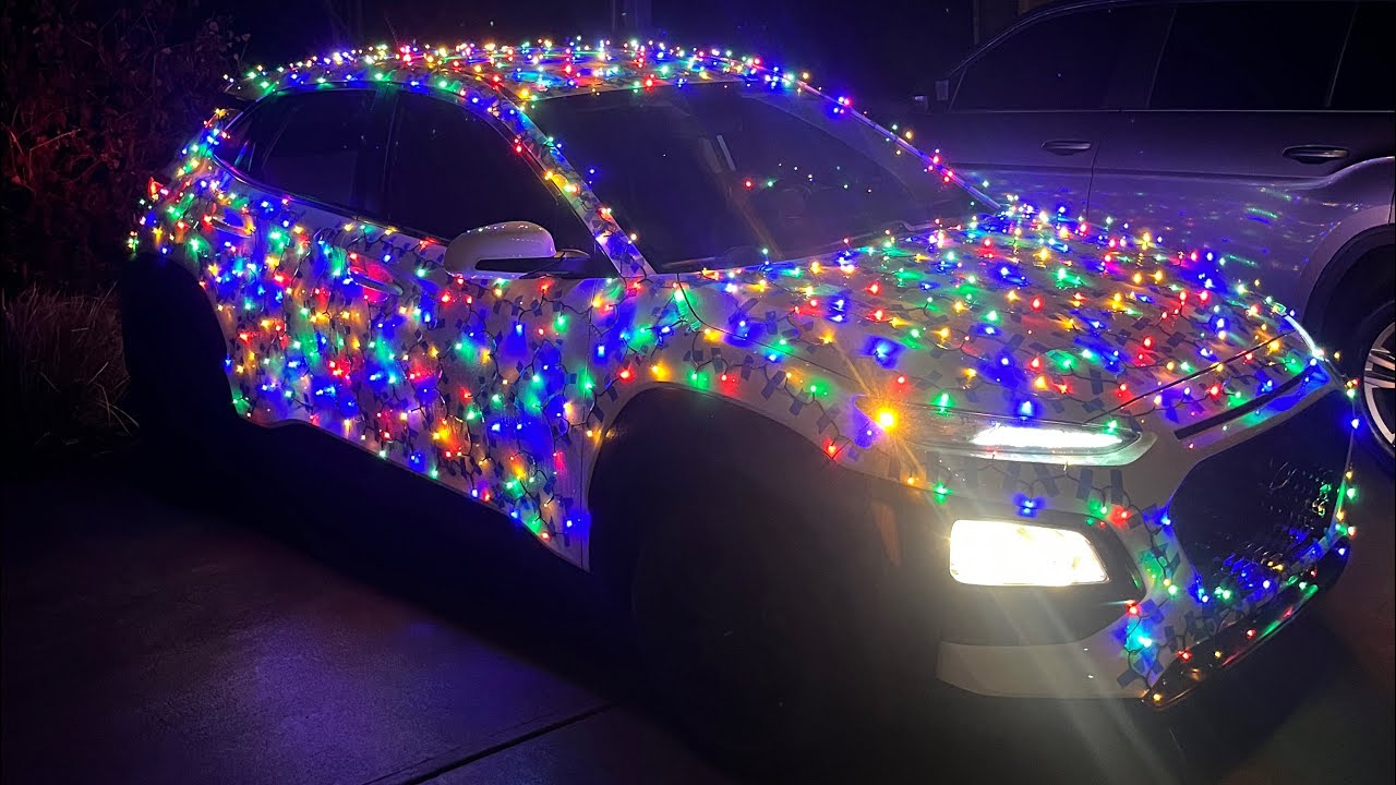WE PUT CHRISTMAS LIGHTS ON THE CAR (tutorial) - YouTube