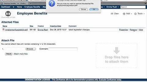 Remove an attachment from a page or blog in Confluence Wiki - Confluence Training by Adaptavist