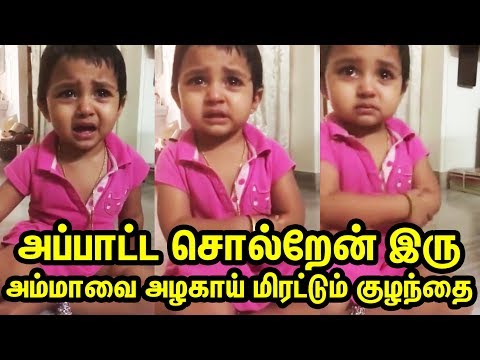 Viral Video - அப்பாட்ட சொல்றேன் இரு என அம்மாவை அழகாய் மிரட்டும் குழந்தை | Baby Cute threatening Mom