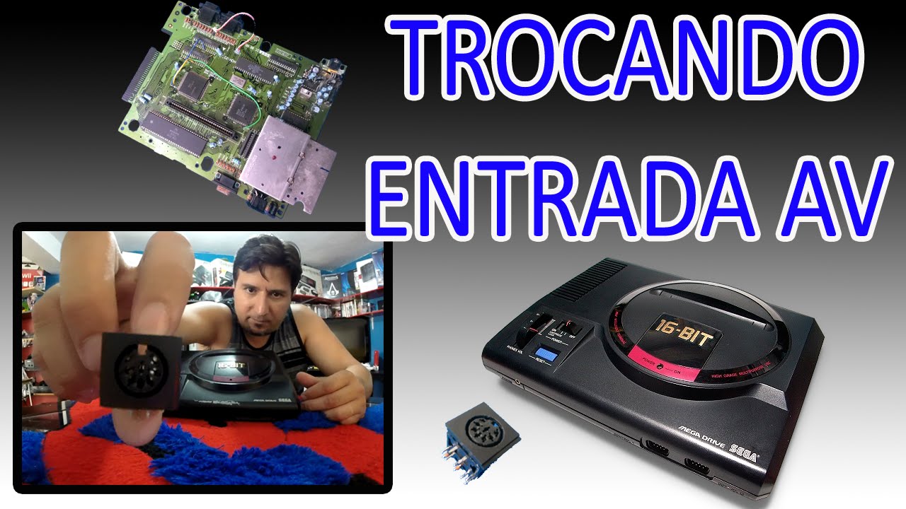 Trocando a entrada AV do Mega Drive japones