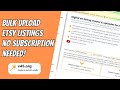 How To Bulk Upload Etsy Listing With v45.org No Subscription Needed