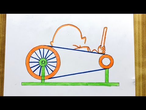 Easy Charkha Drawing // Simple Charkha Drawing // Gandhi Ji Charkha Drawing  // Pencil Drawing | Step by step drawing, Pencil drawings easy, Pencil  drawings