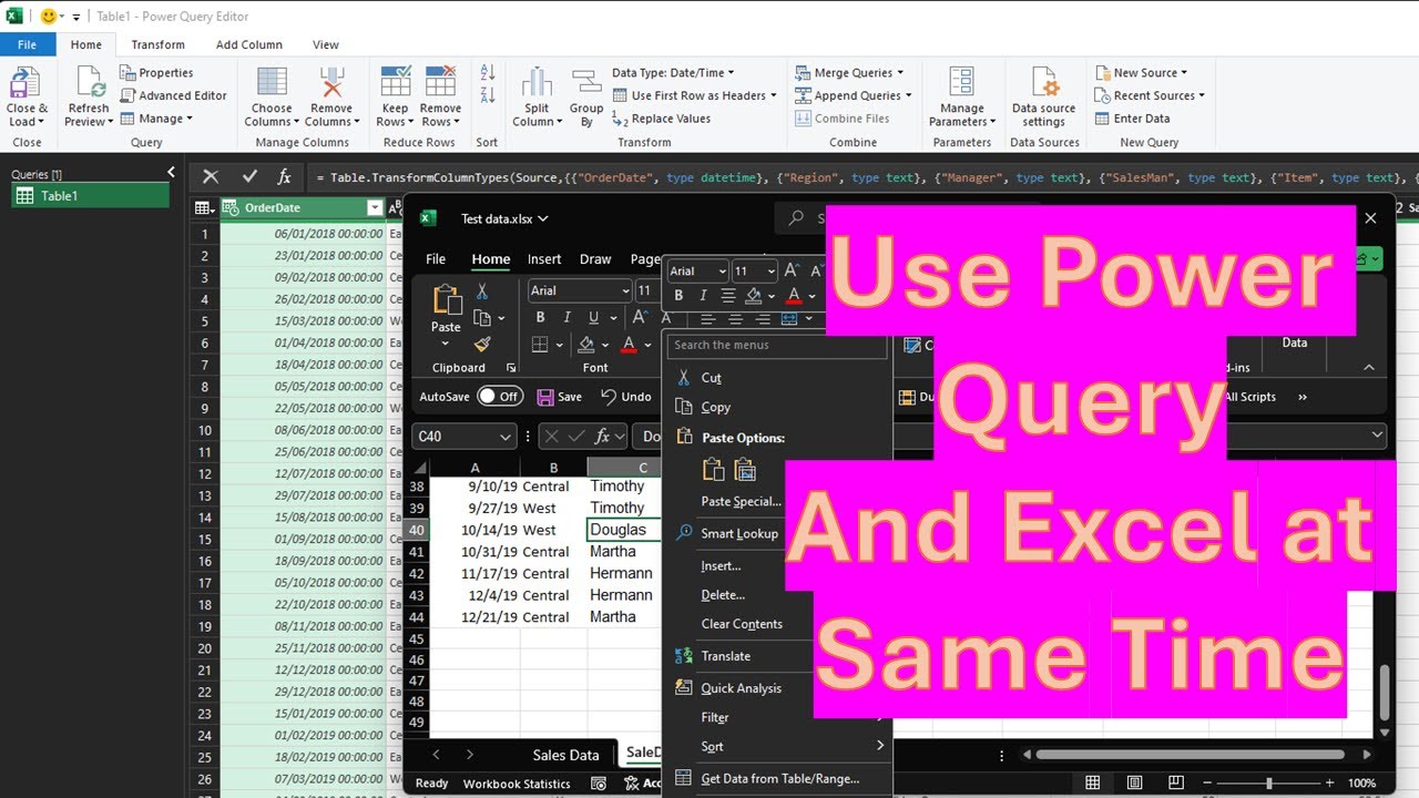 How to Use Power Query and Excel Simultaneously - YouTube