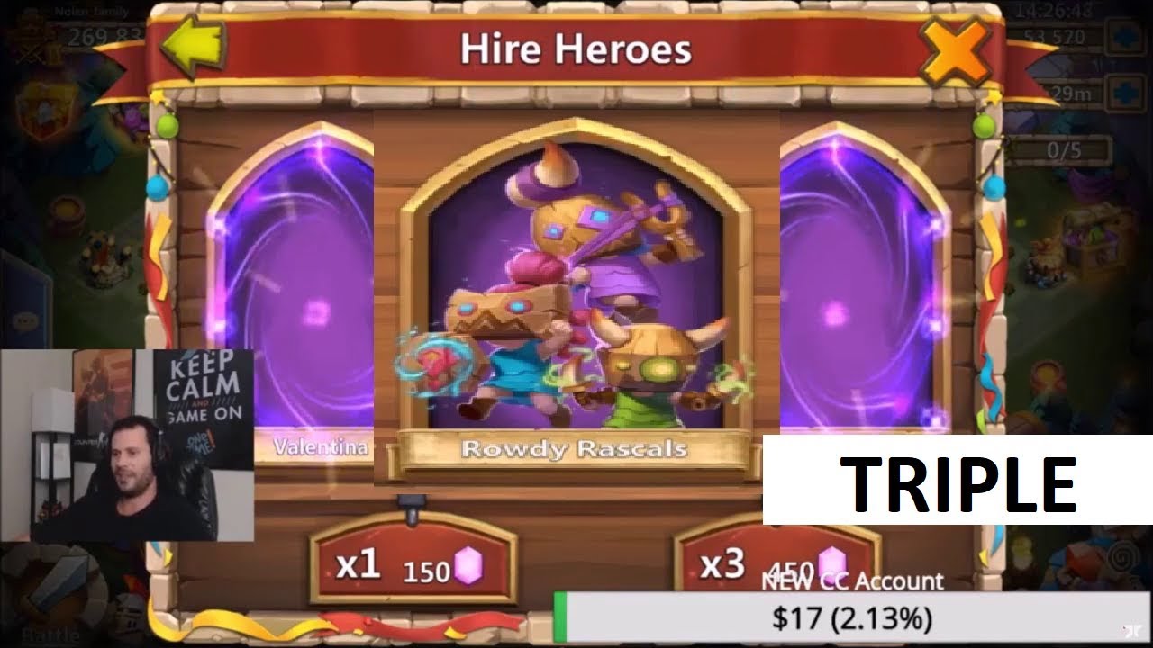 Triple Legend Roll BEST ROLL During Hero Collector INSANE Castle Clash