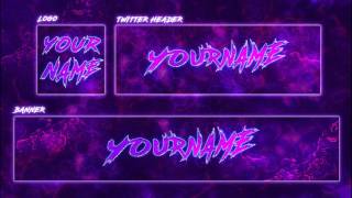 Purple 💎YouTube Banner Template💎 - Logo - Twitter Header Template (Free Download)