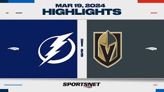 NHL Highlights | Lightning vs. Golden Knights - March 19, 2024