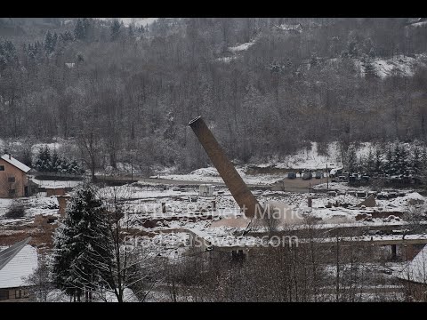 Trenutak rušenja dimnjaka Ciglane Busovača