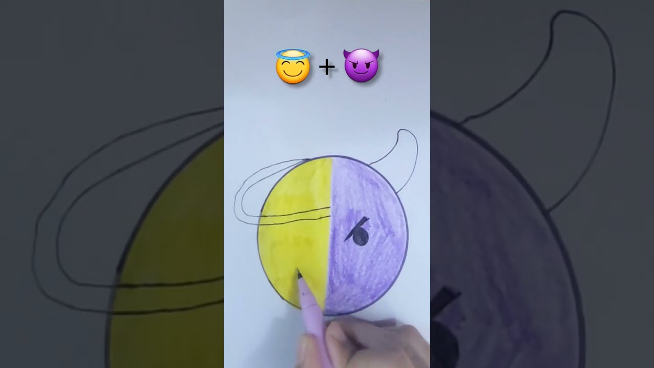 Satisfying Emoji Mix Angel Or Devil Emojichallenge Shorts Youtubeshorts