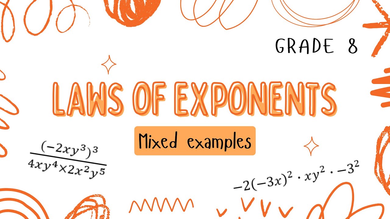 Grade 8: Laws of exponents (Mixed examples) - YouTube