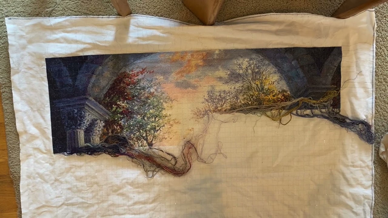 Cross stitch: Using a Qsnap and what to do with extra fabric for large  projects 