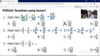 Kelas pak san senang belajar matematika 5 pembahasan uji kompetensi
halaman 15-16 penjumlahan dan pengurangan pecahan