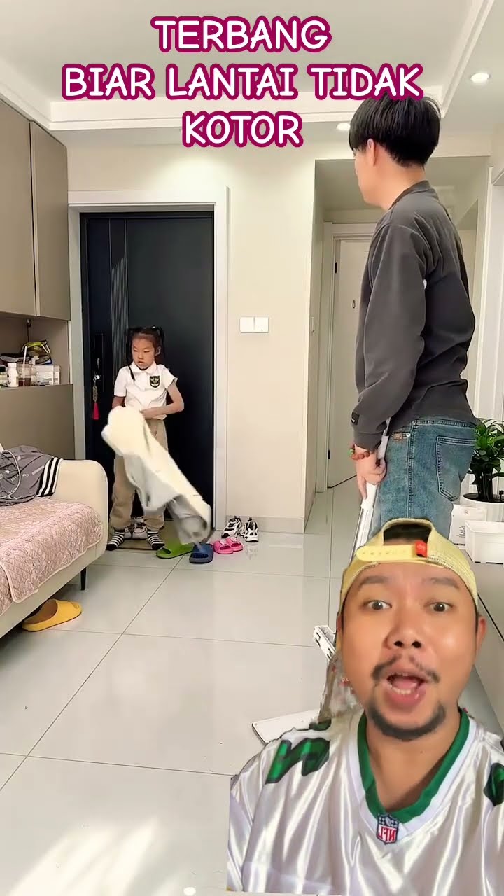 TERBANG BIAR LANTAI TIDAK KOTOR!!!!? #funny #daughter #cute #smile #baby #comedy