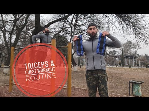 Street workout routine / Triceps \u0026 Chest / მკერდი და ტრიცეფსი / სავარჯიშო პროგრამა