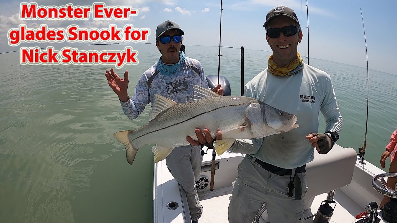 Monster Everglades Snook for Capt. Nick Stanczyk in Islamorada, Florida -  Fish of a lifetime! 