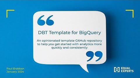 DBT Template for BigQuery