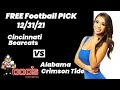 Free Football Pick Cincinnati Bearcats vs Alabama Crimson Tide Picks, 12/31/2021 College Football