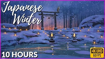 JAPANESE WINTER AMBIENCE - SAMURAI MUSIC - HANS ZIMMER - 10 HOURS - 4K 60FPS