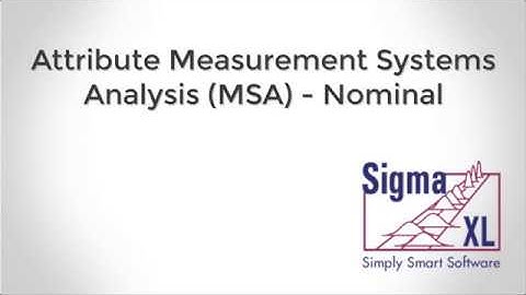 Attribute Measurement Systems Analysis (Nominal)