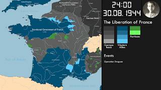 [4K] WWII - D-Day and The Liberation of France (Jun - Sep 1944): Every Day