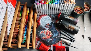 Tokyo Ghoul Ken Kaneki Fanart1 Copic Marker & Colored Pencil Speed Drawing