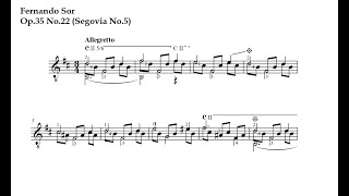 F. Sor Op 35 N22 (Segovia N5)