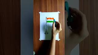 #shorts #3D art #independence day #india flag drawing #soft pastel drawing screenshot 3