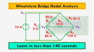 Wheatstone Bridge 8 - Nodal Analysis to find Node Voltages in unbalanced #wheatstonebridge