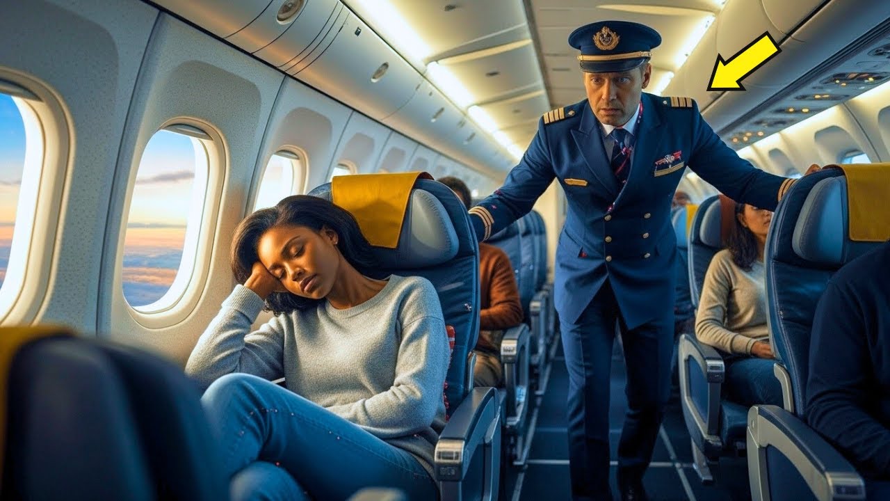 امرأة سوداء نامت على متن الطائرة – حتى سألها الكابتن في رعب: 