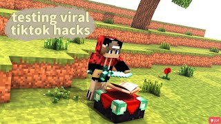 Testing Viral TikTok Hacks in Minecraft | Pt -1|@Notgamerglitch