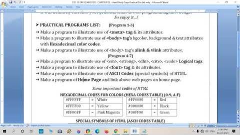 Computer | Std 10 Gujarati Medium | Chapter 02   Head & Body Sections of HTML Practical Programs 4-7
