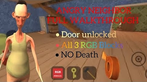 Angry Neighbor - FULL Gameplay Walkthrough 2023 - Secret Door Unlocked + All RGB Blocks + NO Deaths.