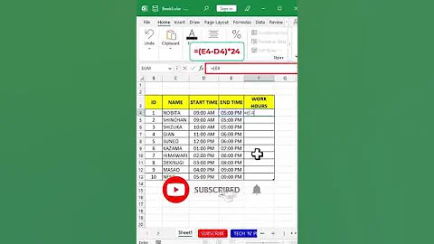 CALCULATE WORKING HOURS In Excel😎 #shorts #exceltricks #excelshortcutkeys #msexcel #exceltips 🔥