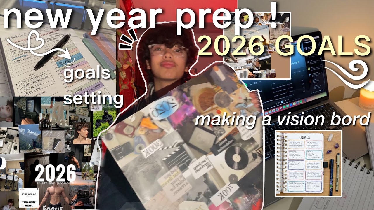 LET’S MAKE 2026 *vision board*⭐️📆🎊|واخيرا اجيو نصاوبوا لوحة الاهداف للعام الجديد🥹🙈✍️+نخططوا لأحلامنا