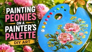 Paint Peonies on a Painter's Palette | Easy DIY Floral Art